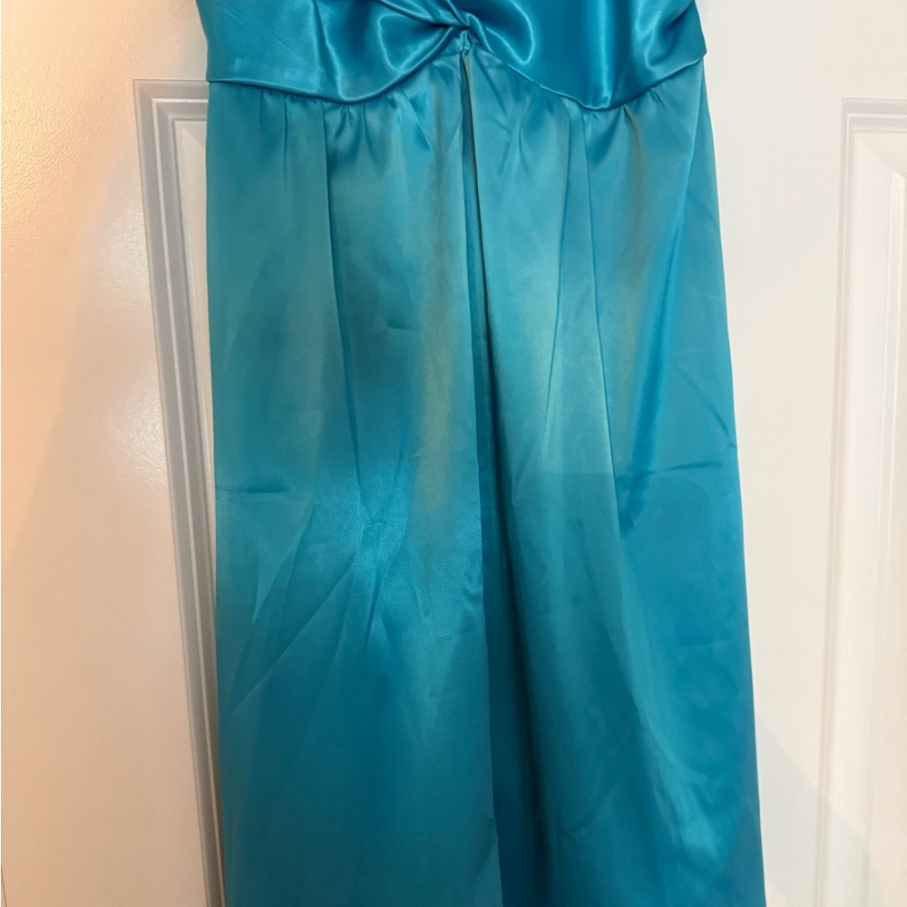 Elegant Teal Satin Gown